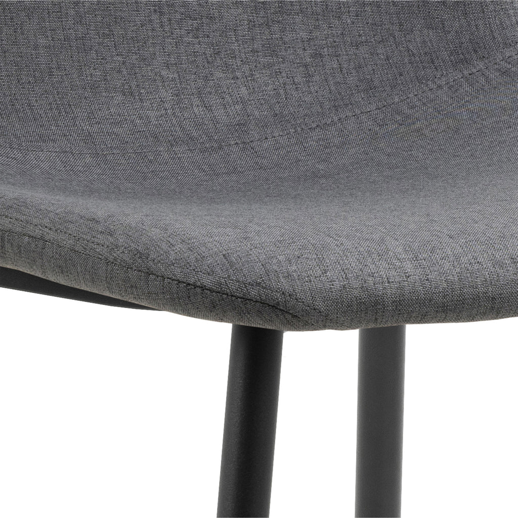 Malta Ceramic Round Dining Table in Black 90cm includes 4 Celia Dining Chairs in Light Grey