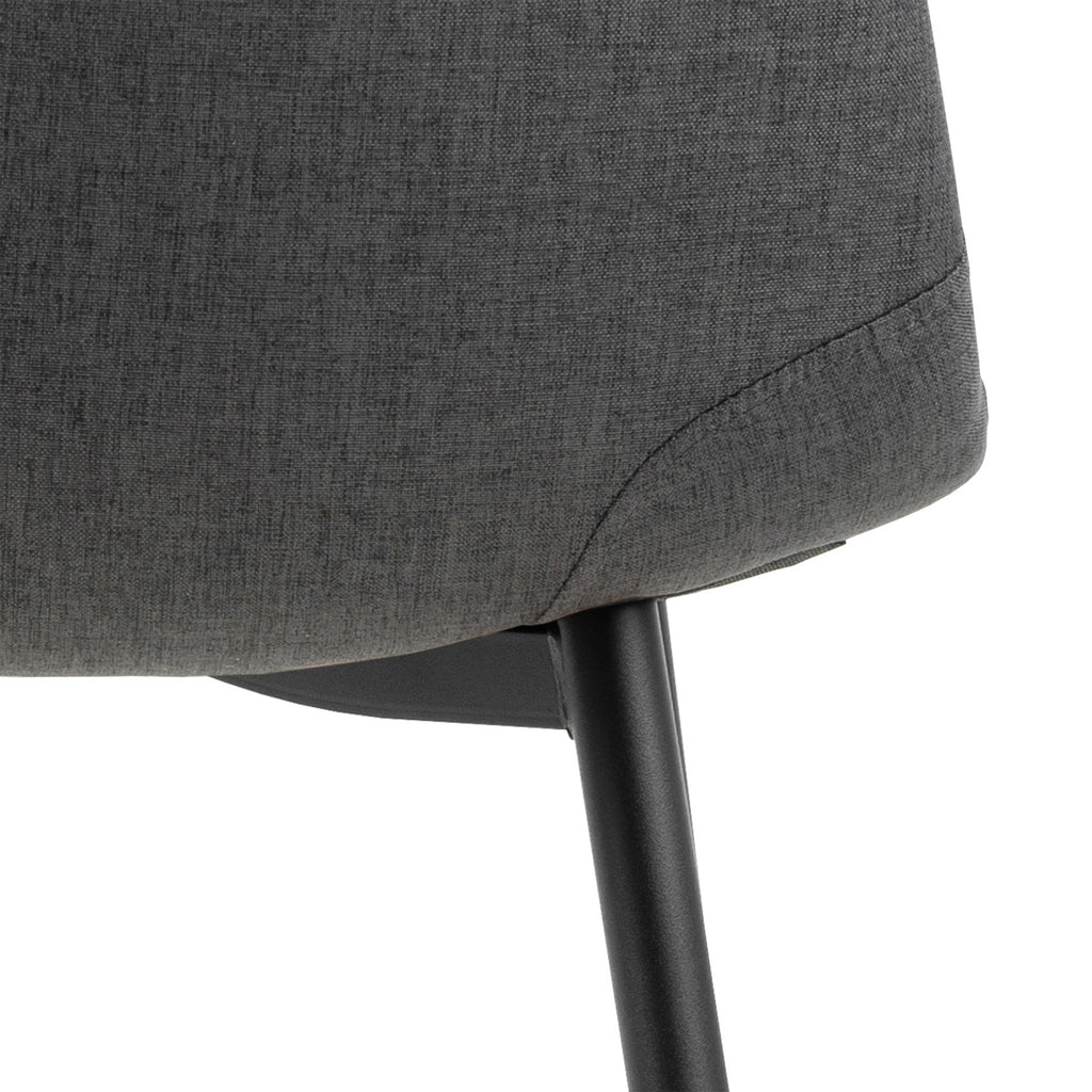 Malta Ceramic Round Dining Table in Black 90cm includes 4 Celia Dining Chairs in Light Grey