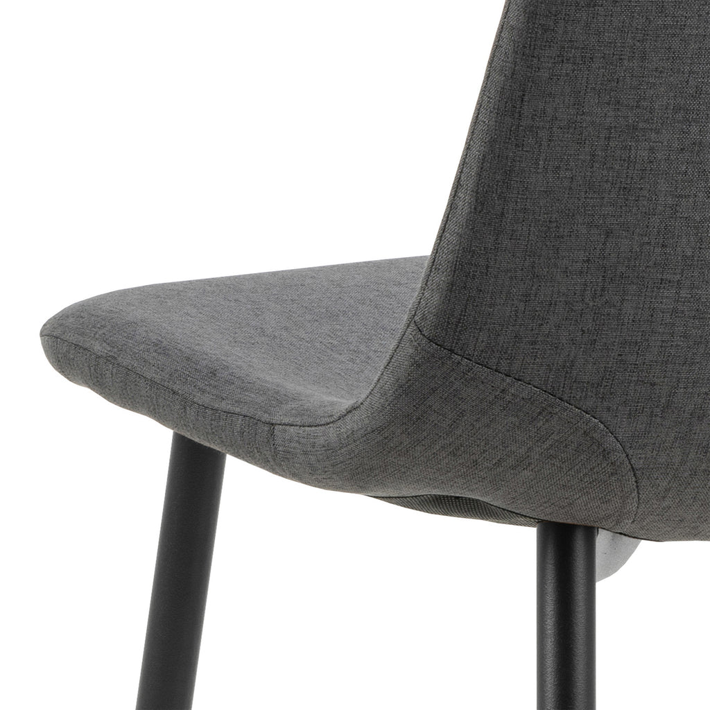 Malta Ceramic Round Dining Table in Black 90cm includes 4 Celia Dining Chairs in Light Grey