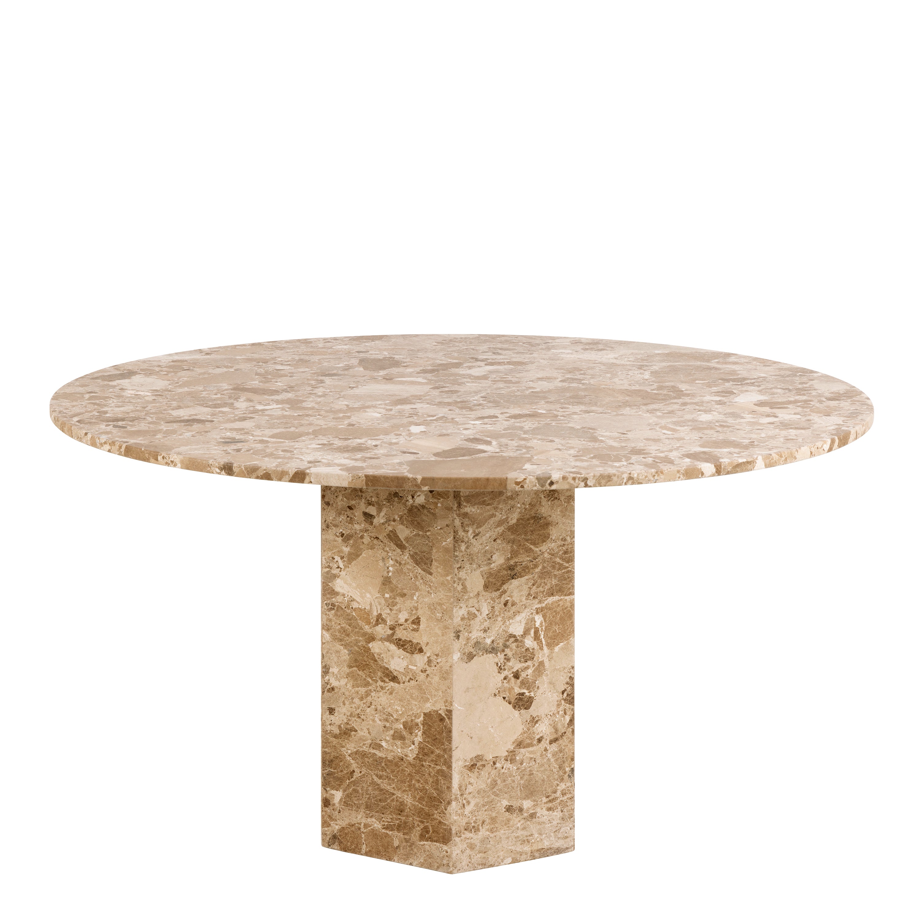 Naxos Round Dining Table in Brown Marble 130cm