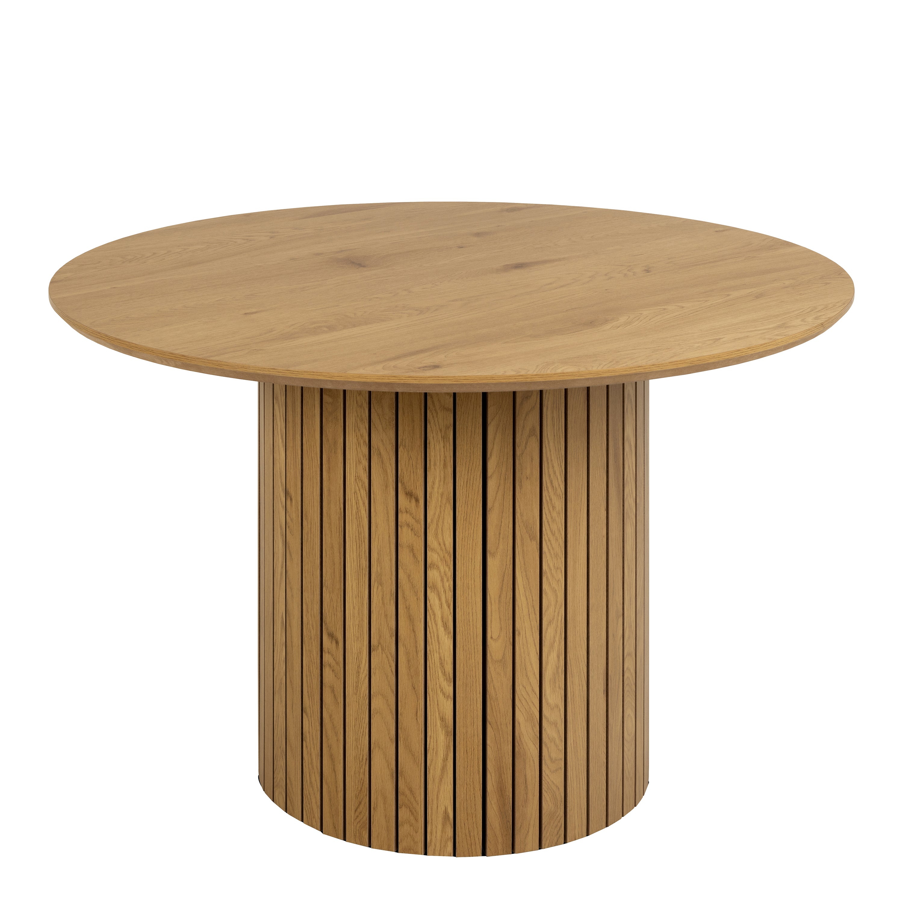 Yale Dining Table in Oak 120cm includes 4 Adele Dining Chairs in Grey Fabric