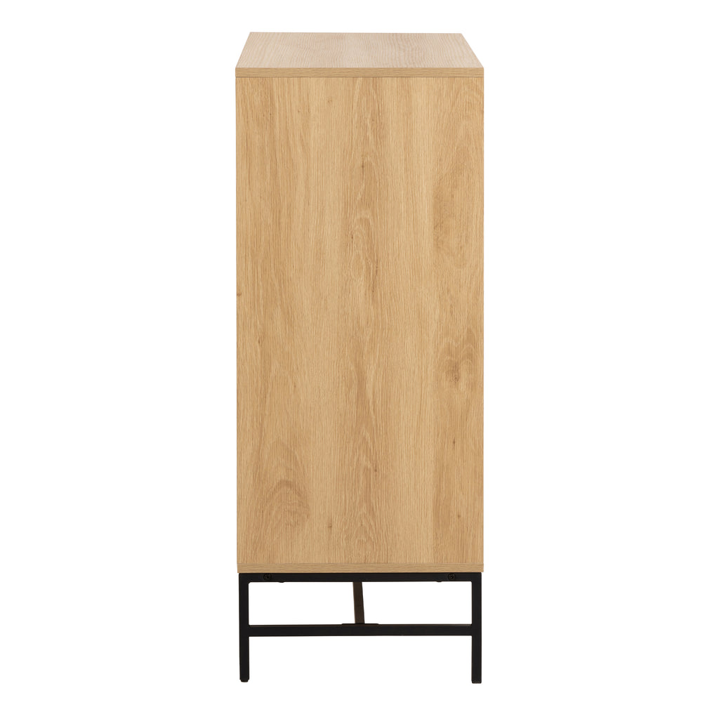 Albany Chest of 4 Drawers in Oak/Black Legs