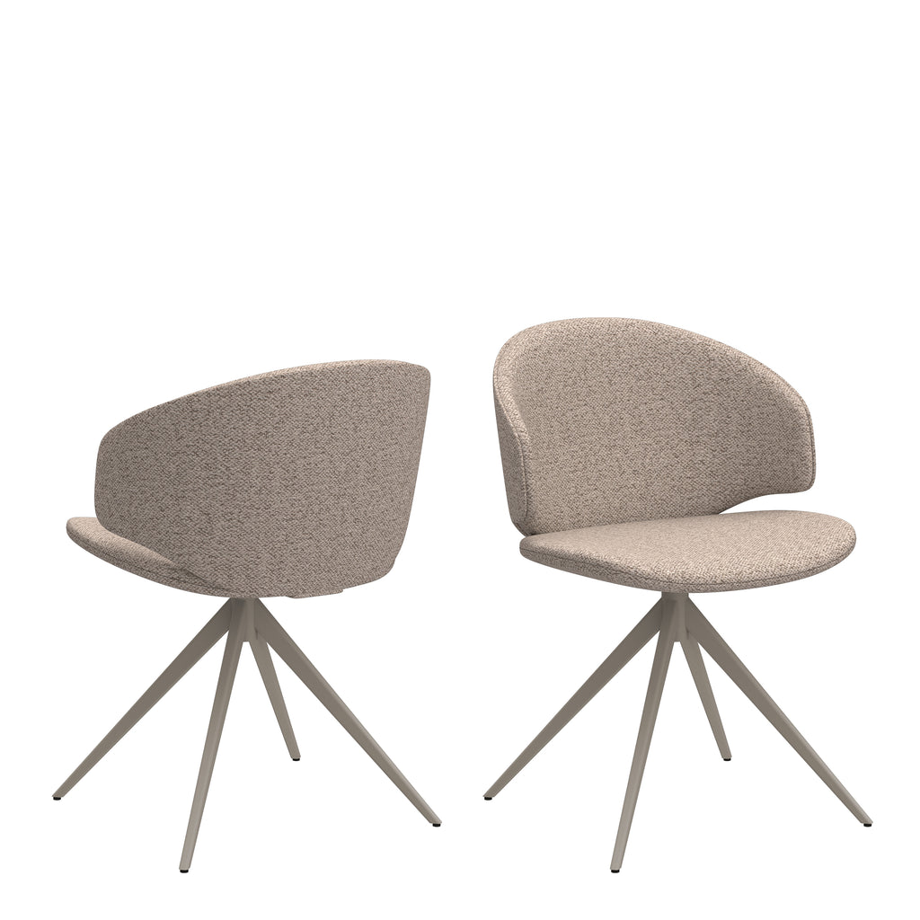 Palermo Ceramic Dining Table in Grey 160x90cm includes 4 Ella Swivel Beige Dining Chairs