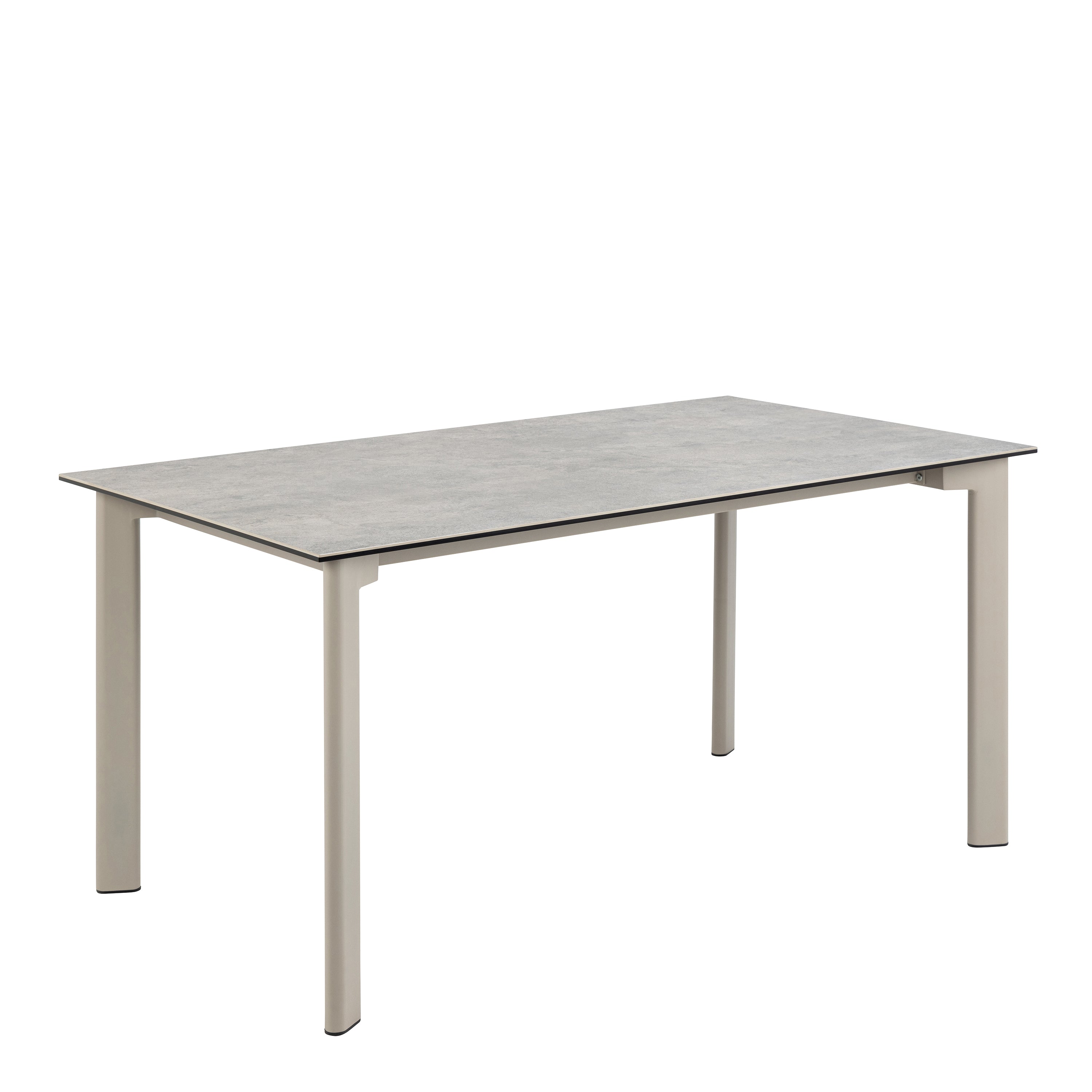 Palermo Ceramic Dining Table in Grey 160x90cm includes 4 Ella Swivel Beige Dining Chairs