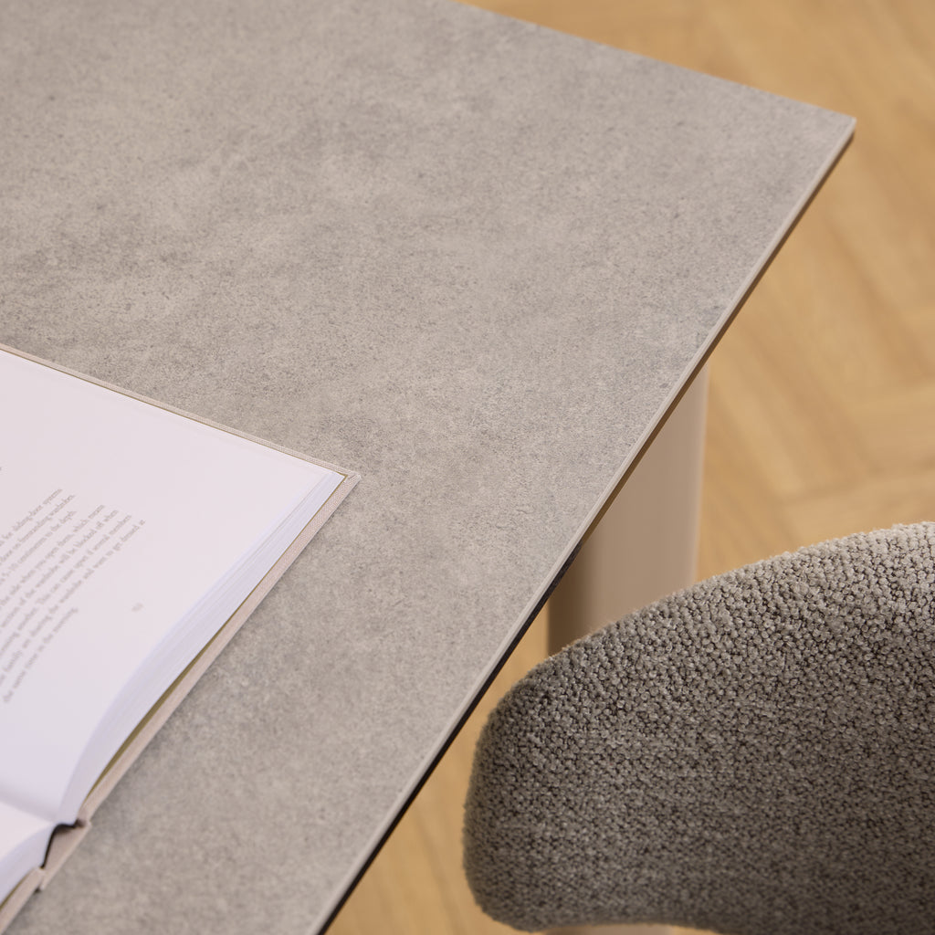 Palermo Ceramic Dining Table in Grey 160x90cm