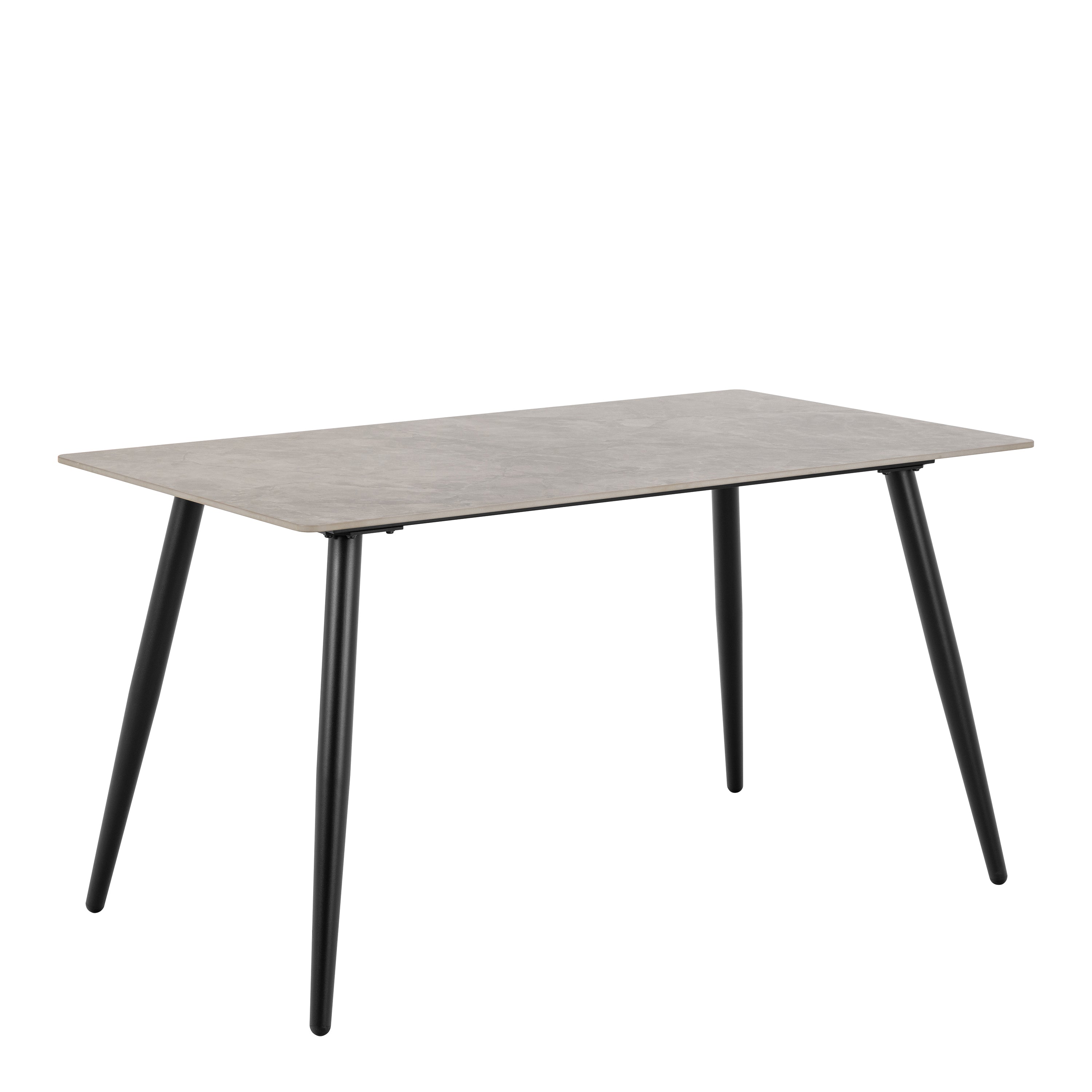 Wicklow Rectangular Dining Table in Grey/Black 140x80cm includes 4 Brooke Dining Chairs in Taupe