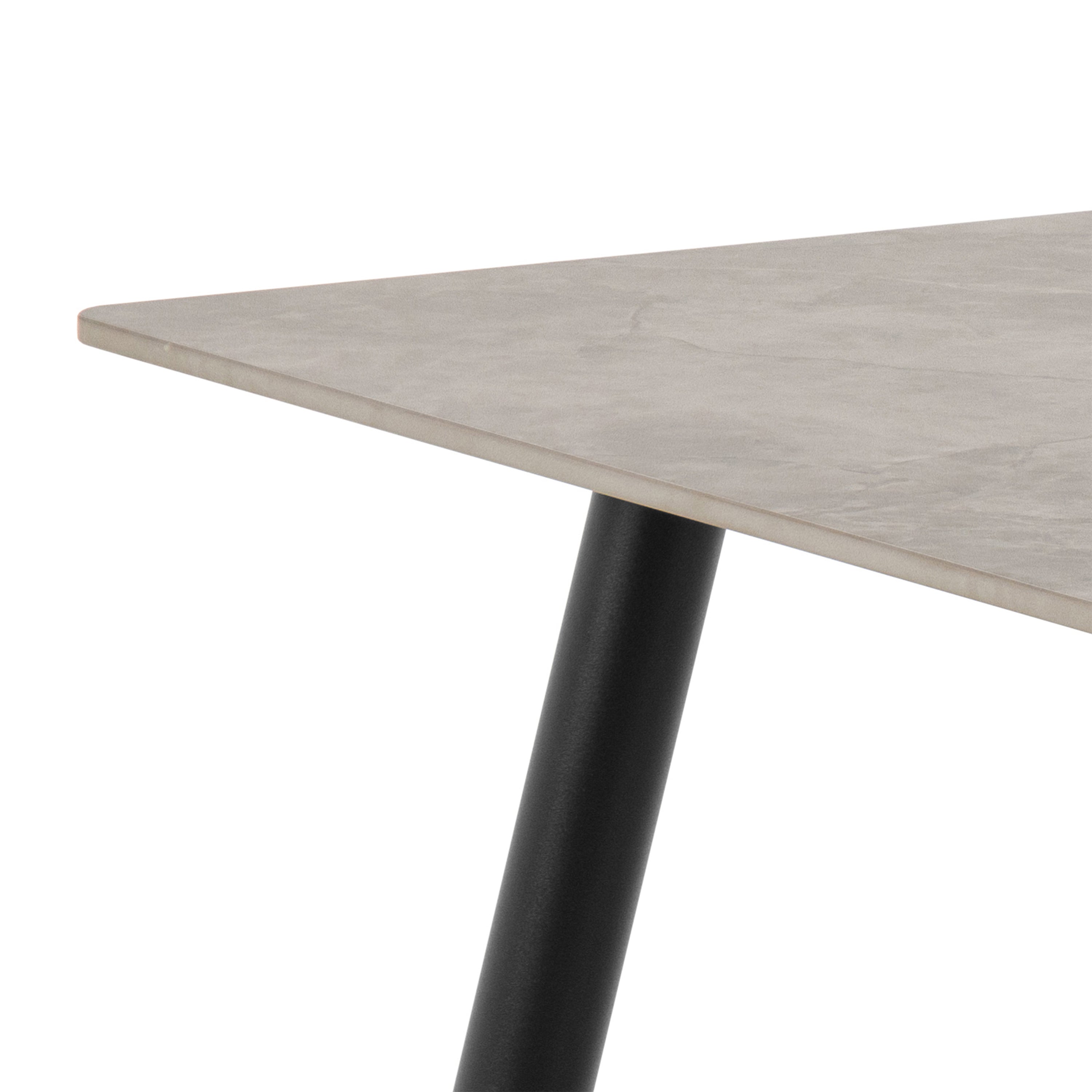 Wicklow Rectangular Dining Table in Grey/Black 140x80cm includes 4 Brooke Dining Chairs in Taupe