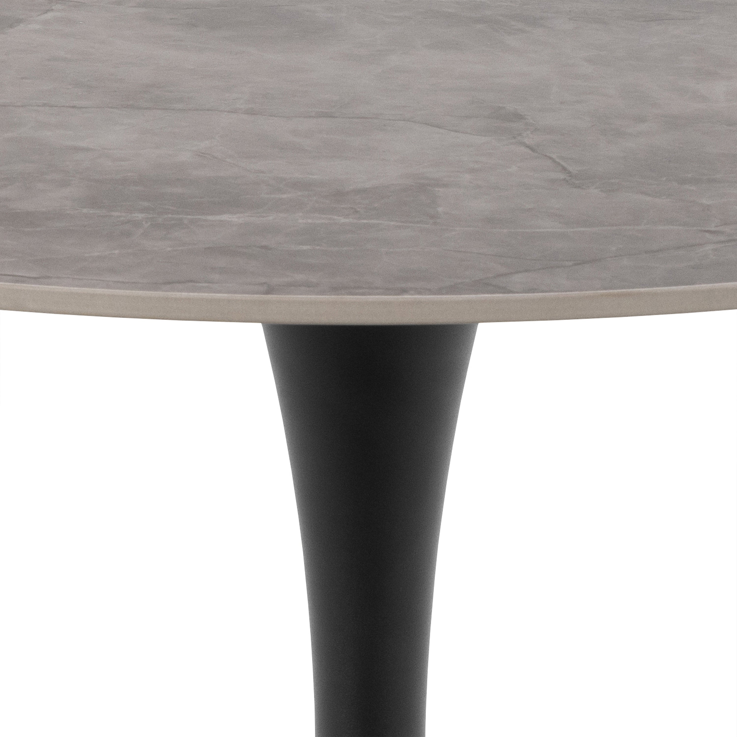 Malta Ceramic Round Dining Table Grey/Black 90x75 cm