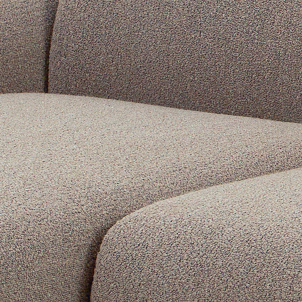 Midfield Left Hand Facing 2 Seater Chaise Longue in Boucle Beige Fabric