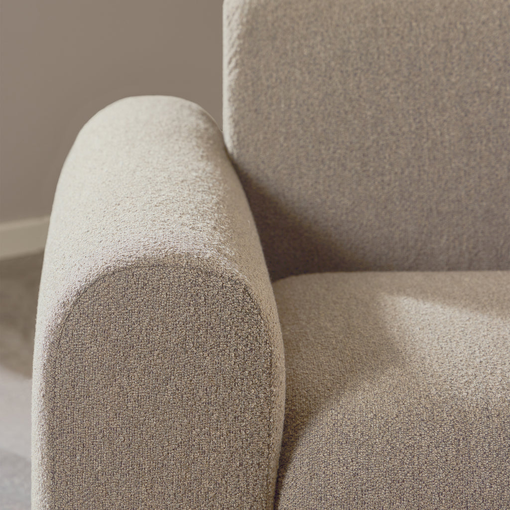 Midfield Right Hand Facing 2 Seater Chaise Longue in Boucle Beige Fabric