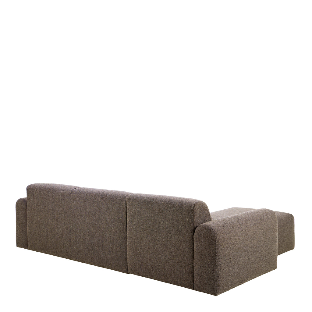 Midfield Right Hand Facing 2 Seater Chaise Longue in Boucle Taupe Fabric