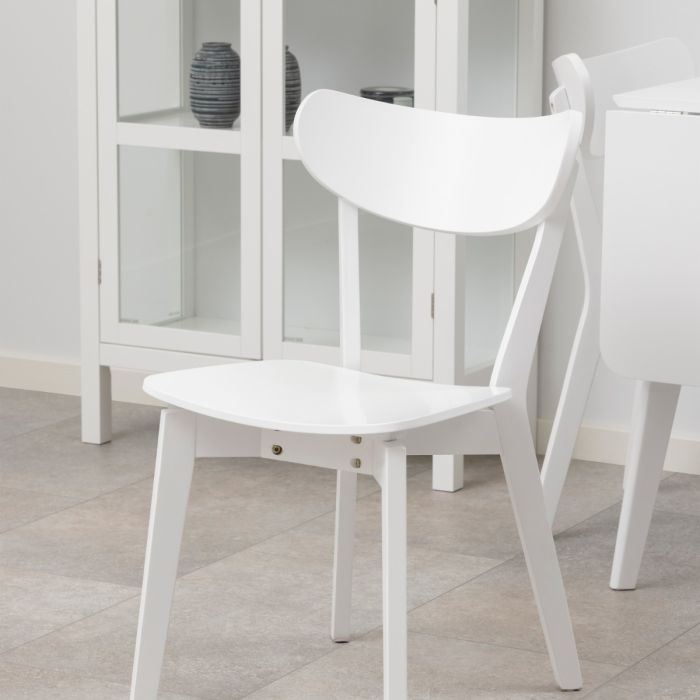 Roxby Square Dining Table in White 120x80cm includes 2 Roxby Dining Chairs in White