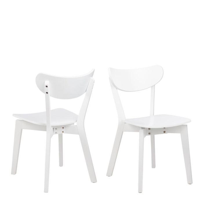 Roxby Square Dining Table in White 120x80cm includes 4 Roxby Dining Chairs in White