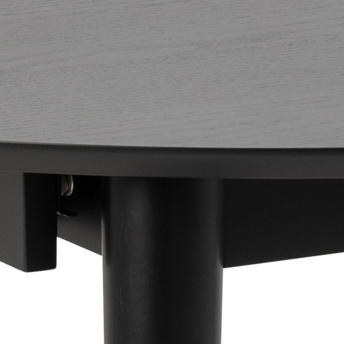 Montreux Round Extending Dining Table in Black 115-154cm includes 4 Cassandra Dining Chairs with Armrest in Black