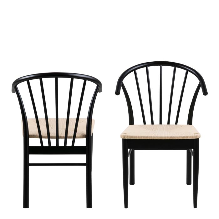 Montreux Round Extending Dining Table in Black 115-154cm includes 4 Cassandra Dining Chairs with Armrest in Black