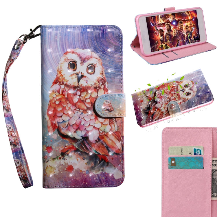 3D Painting Pattern Coloured Drawing Horizontal Flip TPU + PU Leather Case with Holder & Card Slots & Wallet, For Galaxy A40, For Galaxy A70