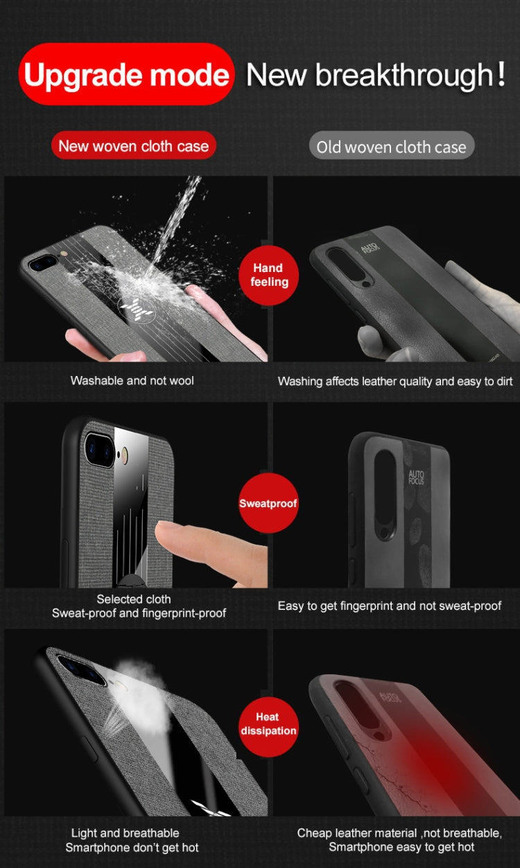 XINLI Stitching Cloth Textue Shockproof TPU Protective Case with Ring Holder, For iPhone 8 / 7, For iPhone 8 Plus / 7 Plus, For iPhone X / XS, For iPhone XR, For iPhone XS Max