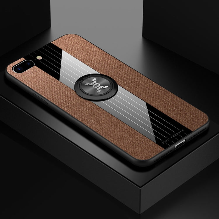 XINLI Stitching Cloth Textue Shockproof TPU Protective Case with Ring Holder, For iPhone 8 / 7, For iPhone 8 Plus / 7 Plus, For iPhone X / XS, For iPhone XR
