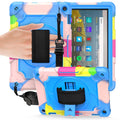 360 Degree Rotation Turntable Contrast Color Robot Shockproof Silicone + PC Protective Case with Holder, For Amazon Kindle Fire HD 8 2020, For Samsung Tab A 8.0 (2019)/T290