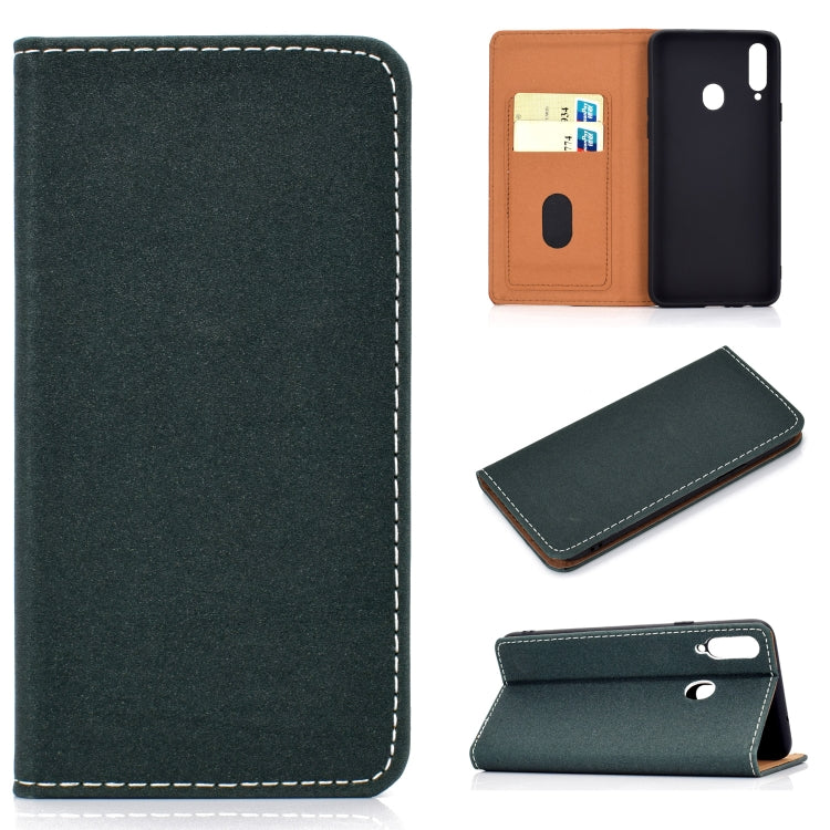 Solid Color Magnetic Horizontal Flip Leather Case with Card Slot & Holder, For Galaxy A10s, For Galaxy A30, For Galaxy A40, For Galaxy A50