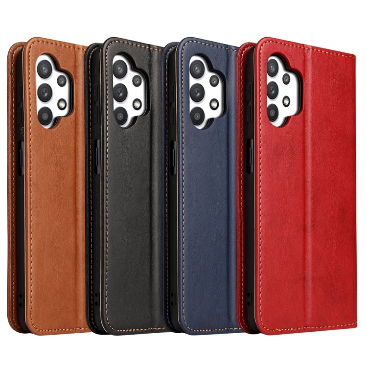 Fierre Shann PU Genuine Leather Texture Horizontal Flip Leather Case with Holder & Card Slots & Wallet, For Samsung Galaxy A32 5G, For Samsung Galaxy A72 5G, For Samsung Galaxy A52 5G