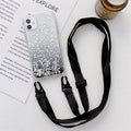Gradient Glitter Powder Epoxy TPU Thickened Acrylic Shockproof Case with Wide Neck Lanyard, For iPhone 13 mini, For iPhone 13, For iPhone 13 Pro, For iPhone 13 Pro Max, For iPhone 12 mini, For iPhone 12 / 12 Pro, For iPhone 12 Pro Max