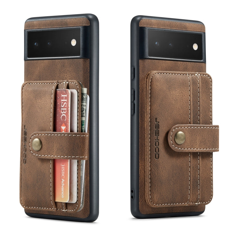 JEEHOOD RFID Blocking Anti-Theft Wallet Phone Case, For Google Pixel 6, For Google Pixel 6 Pro