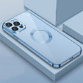 9D Electroplated Edge Len Film Clear PC + TPU Shockproof Case, For iPhone 12 Pro, For iPhone 12 Pro Max, For iPhone 13