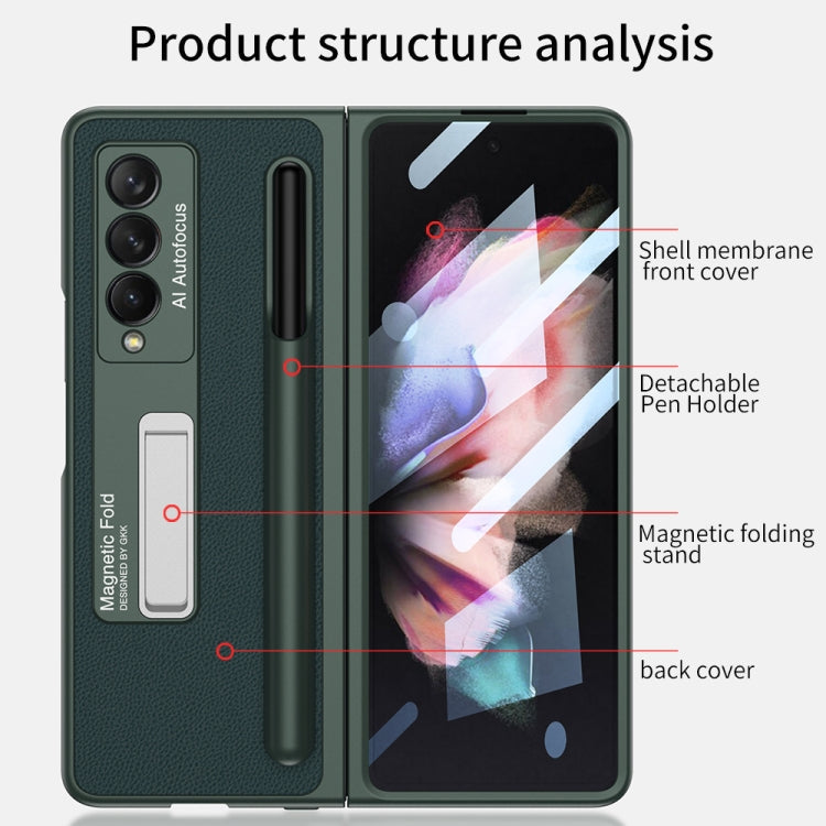 GKK Ultra-thin Shockproof Leather Protective Case with Holder & Pen Slots, For Samsung Galaxy Z Fold3 5G