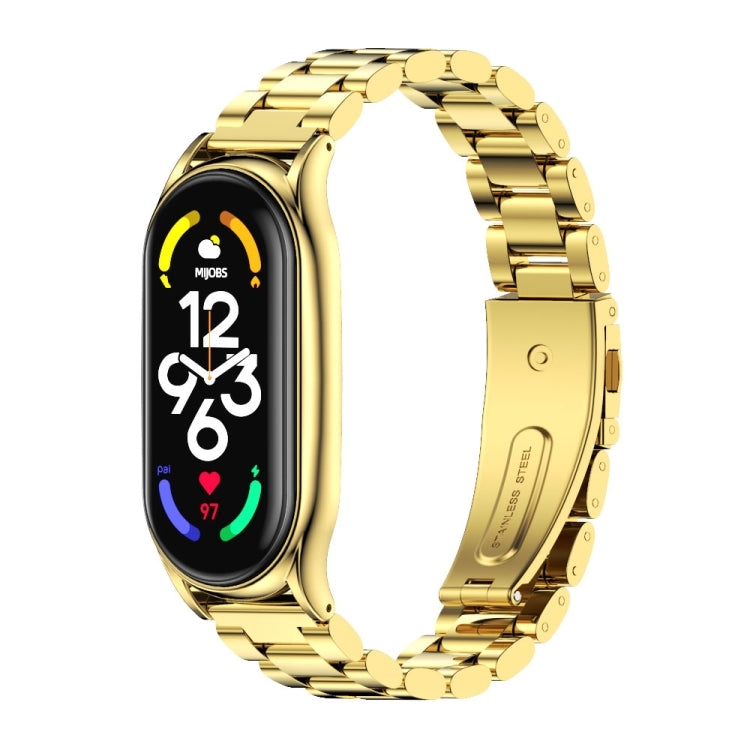 MIJOBS Three-Bead Metal Plus Stainless Steel Watch Band, Plus