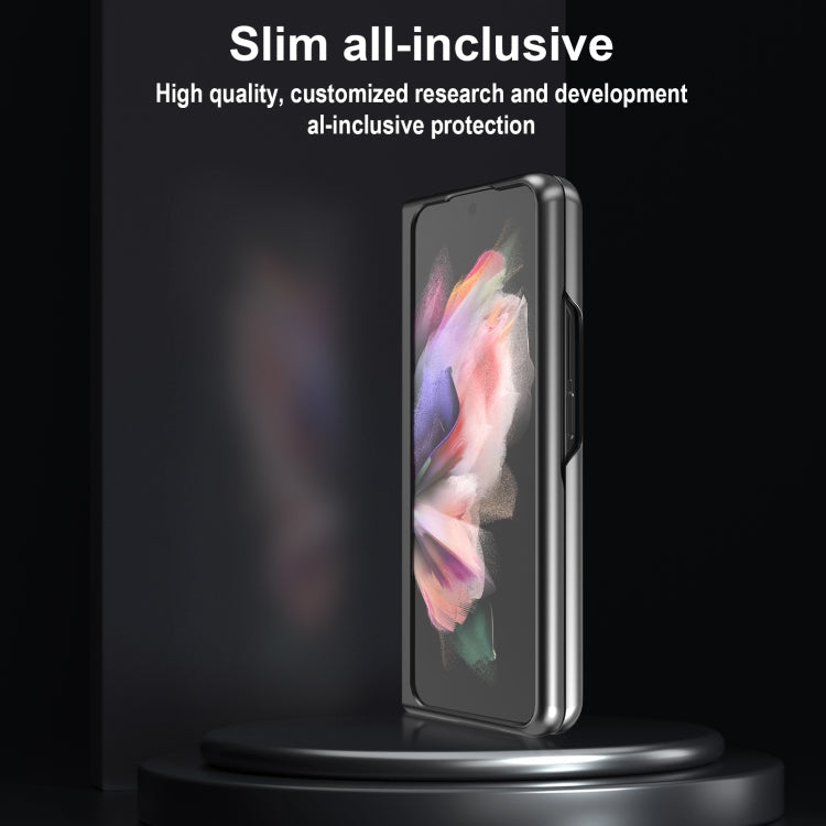LC.IMEEKE Shock-resistant Plain Leather All-inclusive Protective Case, For Samsung Galaxy Z Fold4 5G