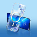Flower Frosted MagSafe Phone Case, For iPhone 14, For iPhone 14 Plus, For iPhone 14 Pro