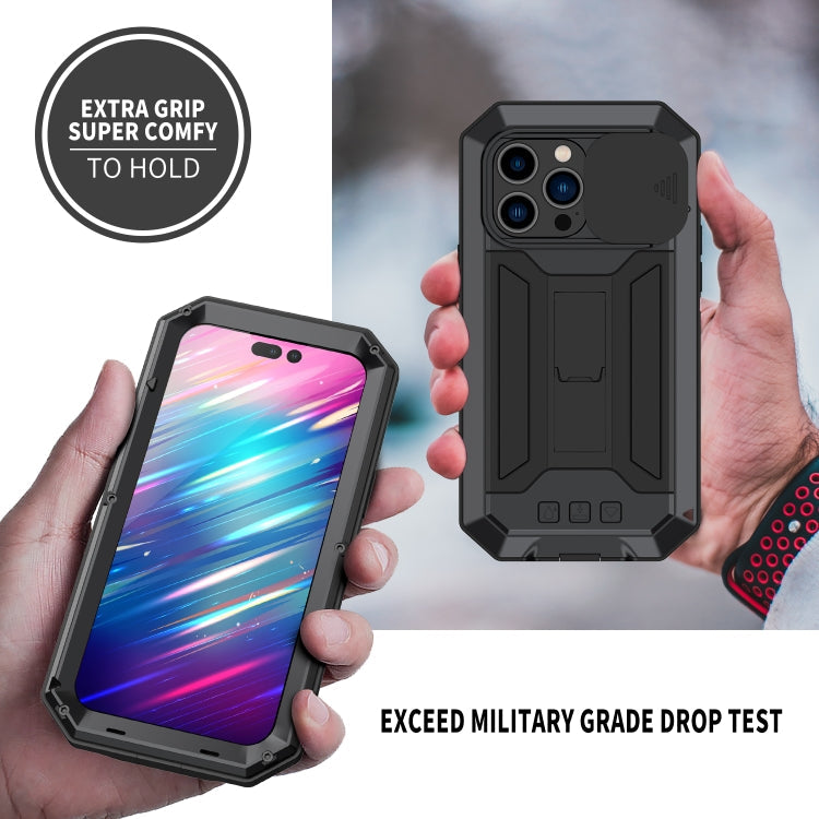 For iPhone 14 Pro R-JUST Shockproof Life Waterproof Dust-proof Case(Black)