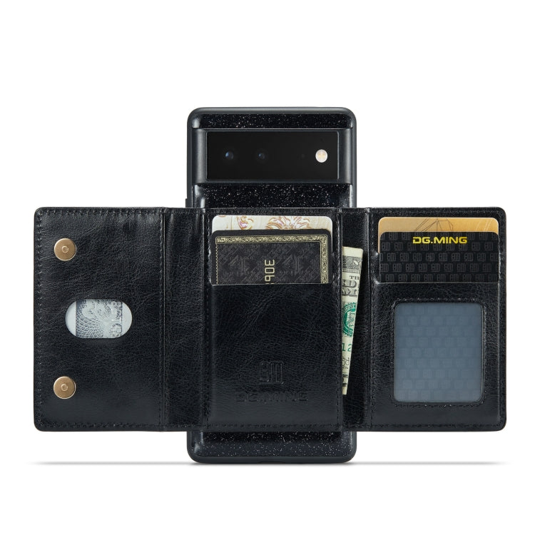 DG.MING M3 Series Glitter Powder Card Bag Leather Case, For Google Pixel 6, For Samsung Galaxy S20 FE, For iPhone 11 Pro, For Samsung Galaxy S21 5G, For iPhone 11 Pro Max, For Samsung Galaxy S21 Ultra 5G