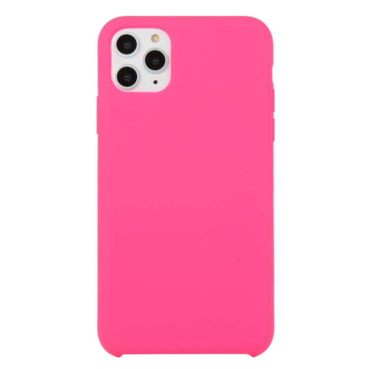 For iPhone 11 Solid Color Solid Silicone  Shockproof Case (Hibiscus Pink), For iPhone 11