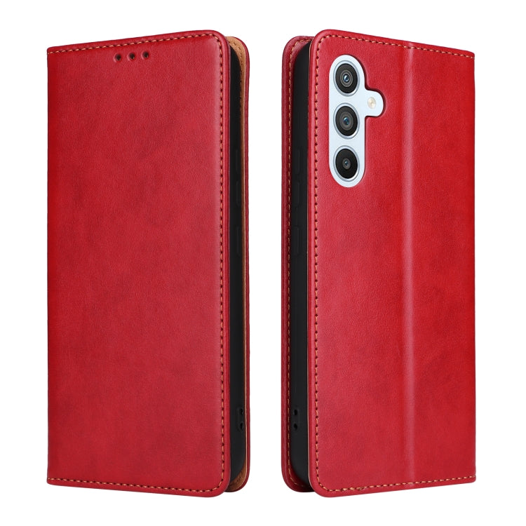 Fierre Shann PU Genuine Leather Texture Leather Phone Case, For Samsung Galaxy A54 5G