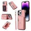 Zipper RFID Card Slot Phone Case with Short Lanyard, For iPhone 11 Pro, For iPhone 11 Pro Max