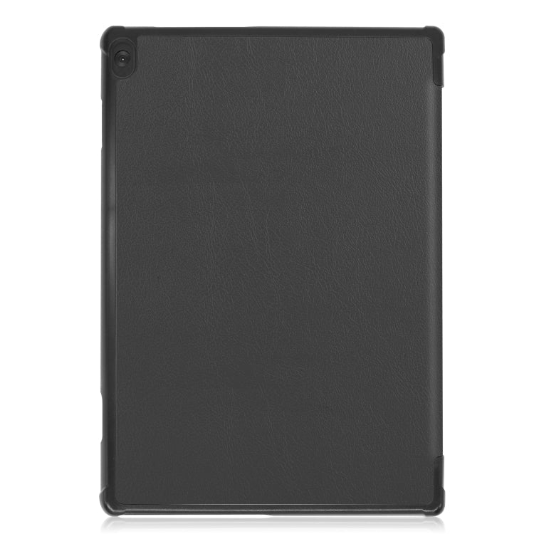 For Lenovo M10 FHD REL TB-X605FC Custer Pattern Pure Color Horizontal Flip Leather Case with Three-folding Holder & Wake-up / Sleep Function, For Lenovo M10 FHD REL TB-X605FC