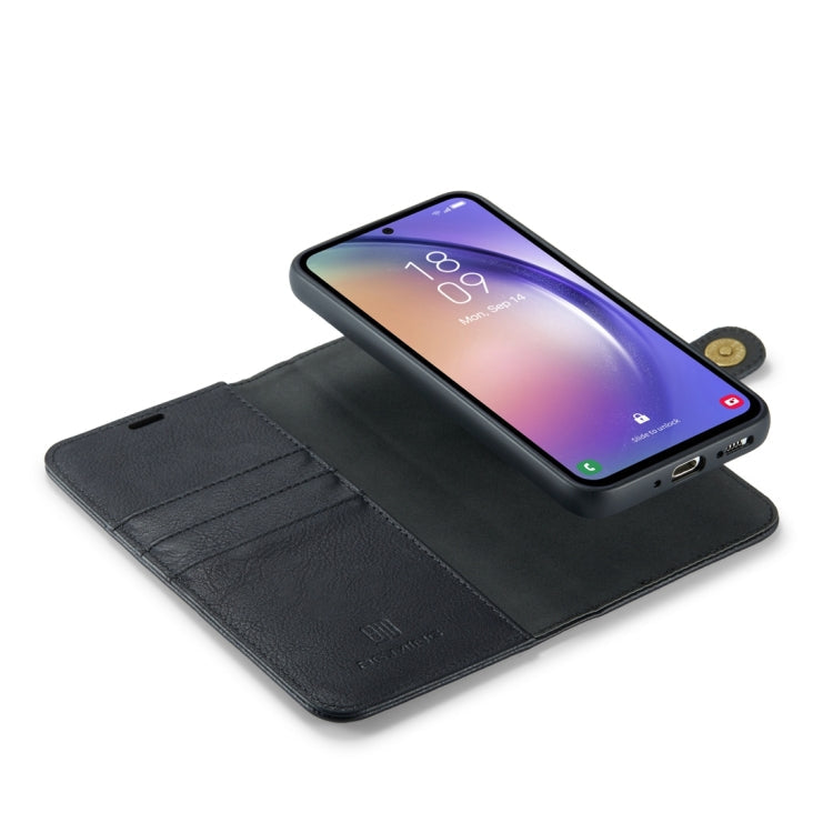 For Samsung Galaxy A54 5G DG.MING Crazy Horse Texture Detachable Magnetic Leather Case(Black)