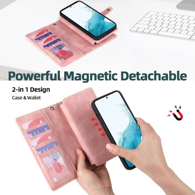 Zipper Wallet Magnetic Detachable Leather Phone Case, For Samsung Galaxy A22 5G, For Samsung Galaxy A32 5G, For Samsung Galaxy A32 4G, For Samsung Galaxy A33 5G, For Samsung Galaxy A42 5G, For Samsung Galaxy A50, For Samsung Galaxy A51 4G...