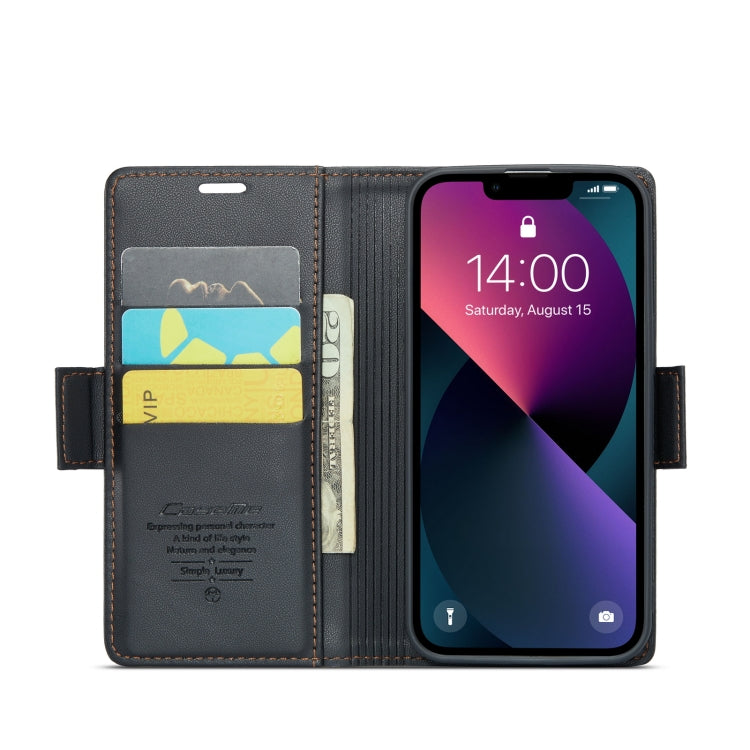 CaseMe 023 Butterfly Buckle Litchi Texture RFID Anti-theft Leather Phone Case, For iPhone 14, For iPhone 15 Pro Max, For iPhone 15 Pro, For iPhone 14 Plus