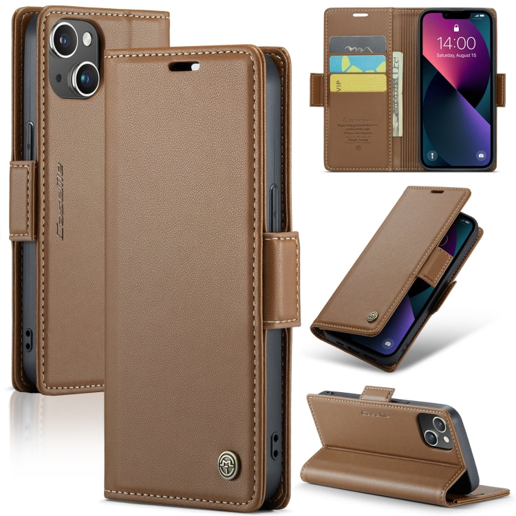 CaseMe 023 Butterfly Buckle Litchi Texture RFID Anti-theft Leather Phone Case, For iPhone 14, For iPhone 15 Pro Max, For iPhone 15 Pro, For iPhone 14 Plus