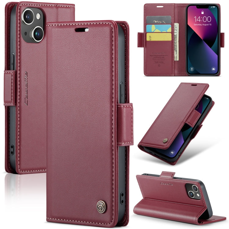 CaseMe 023 Butterfly Buckle Litchi Texture RFID Anti-theft Leather Phone Case, For iPhone 14, For iPhone 15 Pro Max, For iPhone 15 Pro, For iPhone 14 Plus