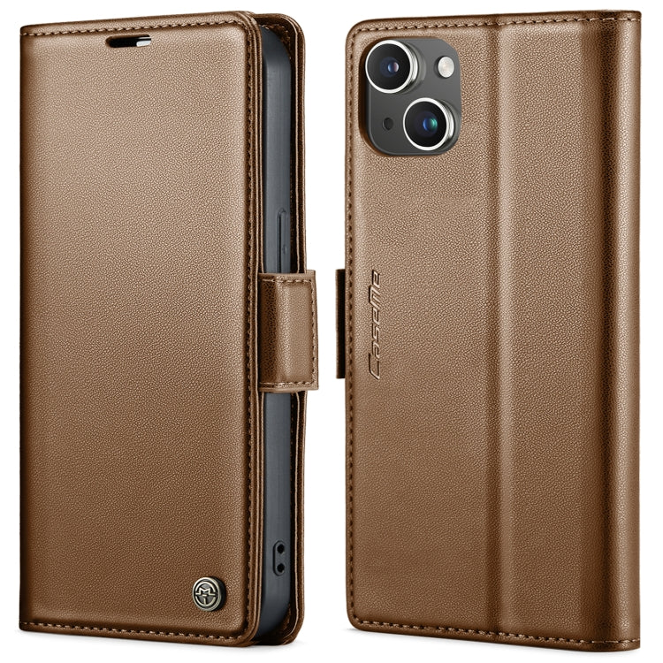 CaseMe 023 Butterfly Buckle Litchi Texture RFID Anti-theft Leather Phone Case, For iPhone 14 Pro, For iPhone 15 Plus, For iPhone 15, For iPhone 14 Pro Max