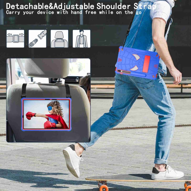 Spider Texture Silicone Hybrid PC Tablet Case with Shoulder Strap, For Samsung Galaxy Tab S7 FE / S7+ / S8+, For Samsung Galaxy Tab S7 / S8