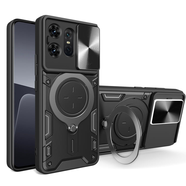 CD Texture Sliding Camshield Magnetic Holder Phone Case, For Motorola Edge 50 Neo, For Motorola Moto G85, For Motorola Edge 50 Pro Global, For Motorola Moto G24 Power