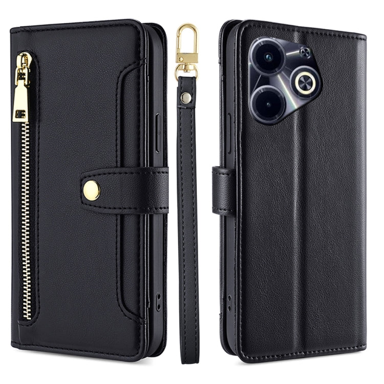 Sheep Texture Cross-body Zipper Wallet Leather Phone Case, For Infinix Note 40 Pro 4G, For Infinix Note 40 Pro 5G, For Infinix Note 40 4G, For Infinix Hot 40i