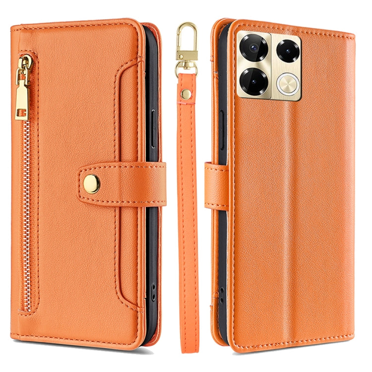 Sheep Texture Cross-body Zipper Wallet Leather Phone Case, For Infinix Note 40 Pro 4G, For Infinix Note 40 Pro 5G, For Infinix Note 40 4G, For Infinix Hot 40i