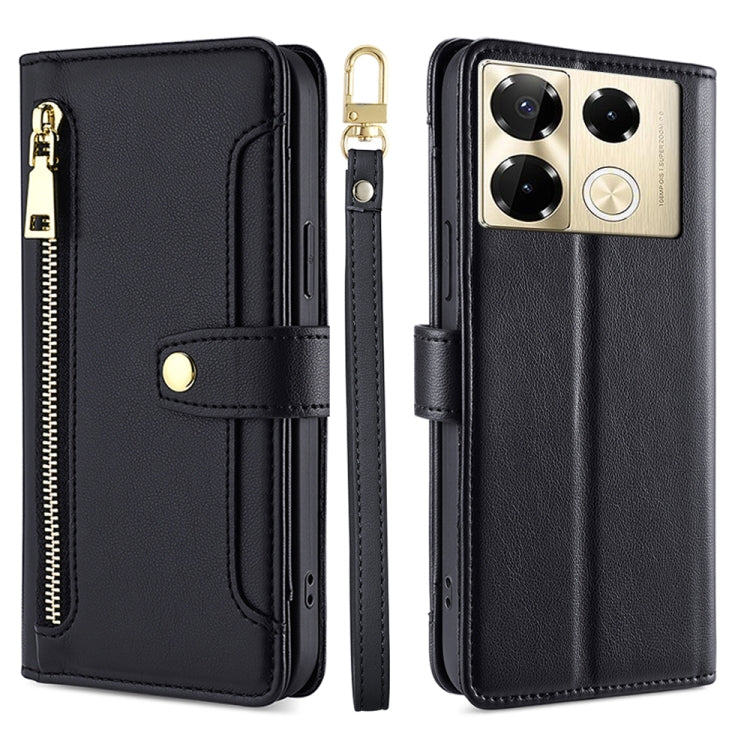 Sheep Texture Cross-body Zipper Wallet Leather Phone Case, For Infinix Note 40 Pro 4G, For Infinix Note 40 Pro 5G, For Infinix Note 40 4G, For Infinix Hot 40i