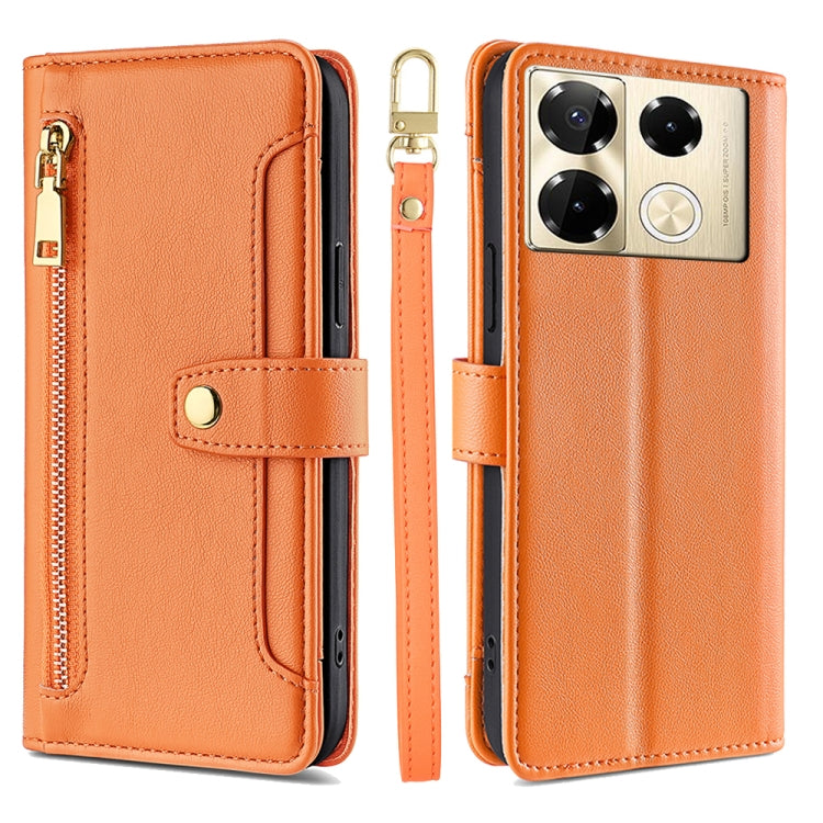 Sheep Texture Cross-body Zipper Wallet Leather Phone Case, For Infinix Note 40 Pro 4G, For Infinix Note 40 Pro 5G, For Infinix Note 40 4G, For Infinix Hot 40i
